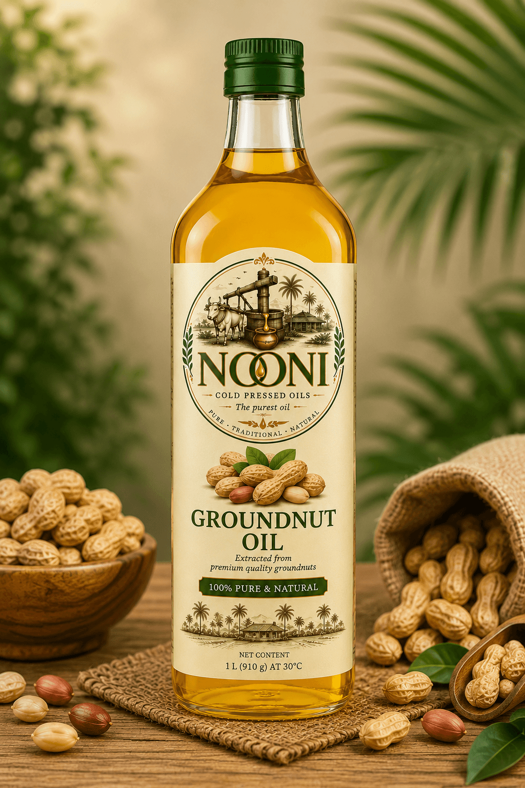 NOONI Groundnut Oil — cold-pressed, wood-pressed, chemical-free